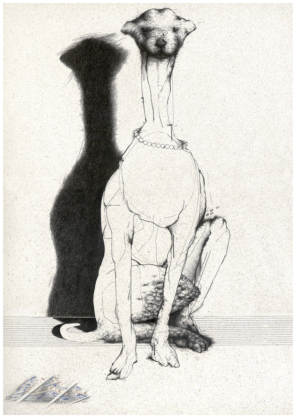 'Crossbreed III' . ink, coloured pencil 420x600mm 1978