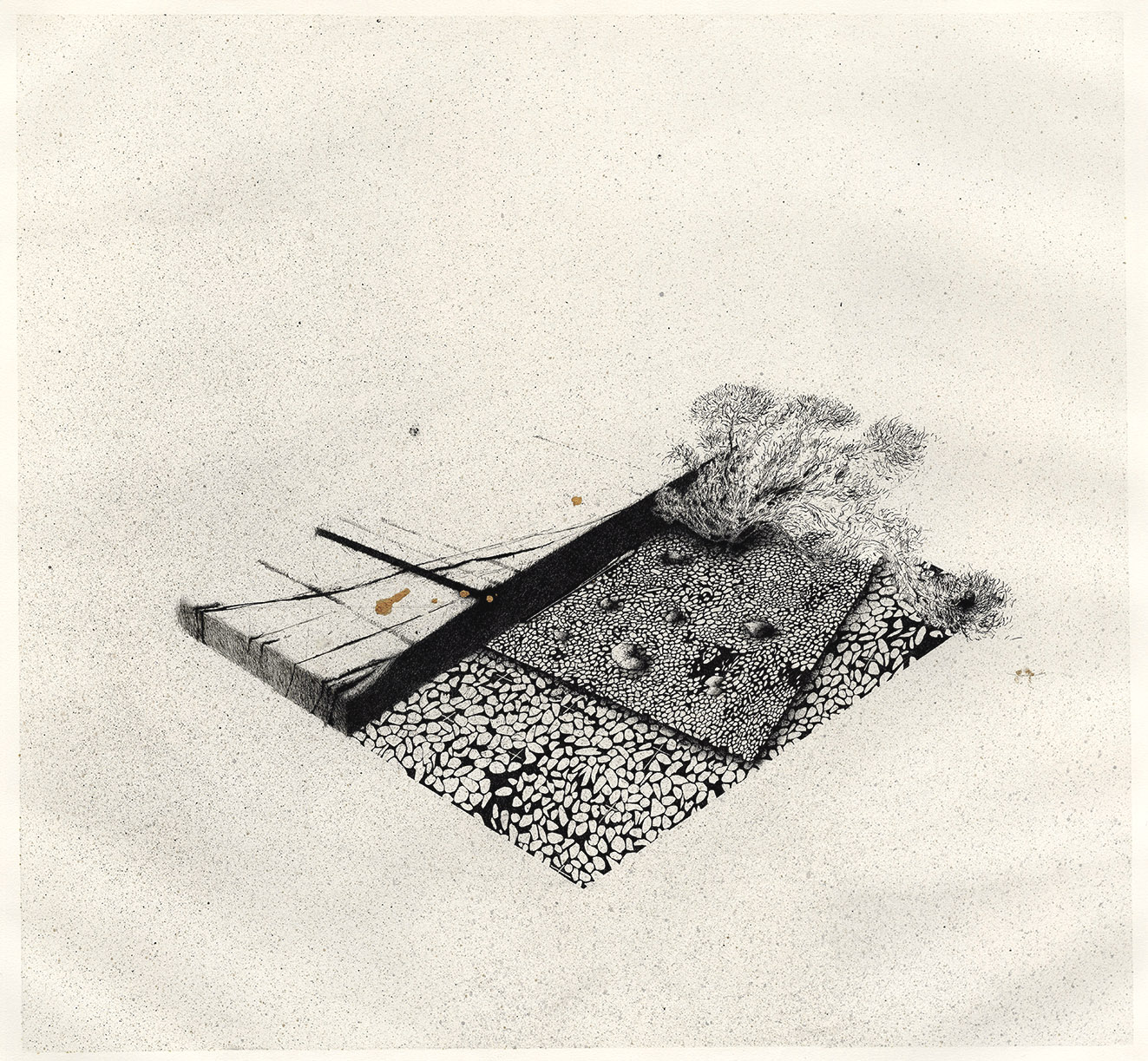 'Particles of Faith II' . ink, pencil, gouache 480x440 mm . 1982