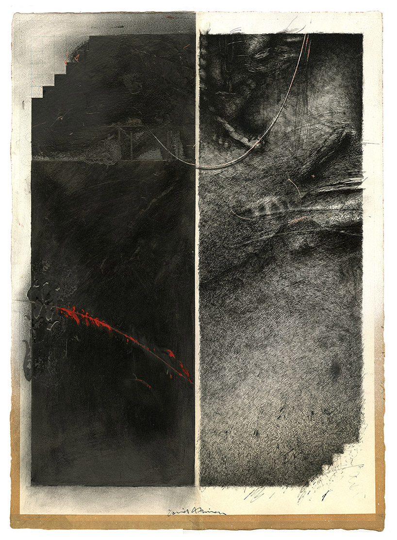'Beyond Belief'  . ink, gouache, Zebrite grate polish . 1987